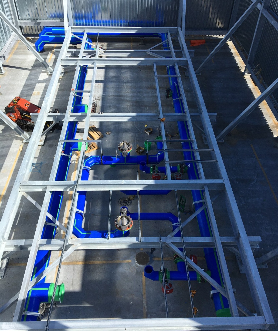 Data Center new chilled water piping system outside